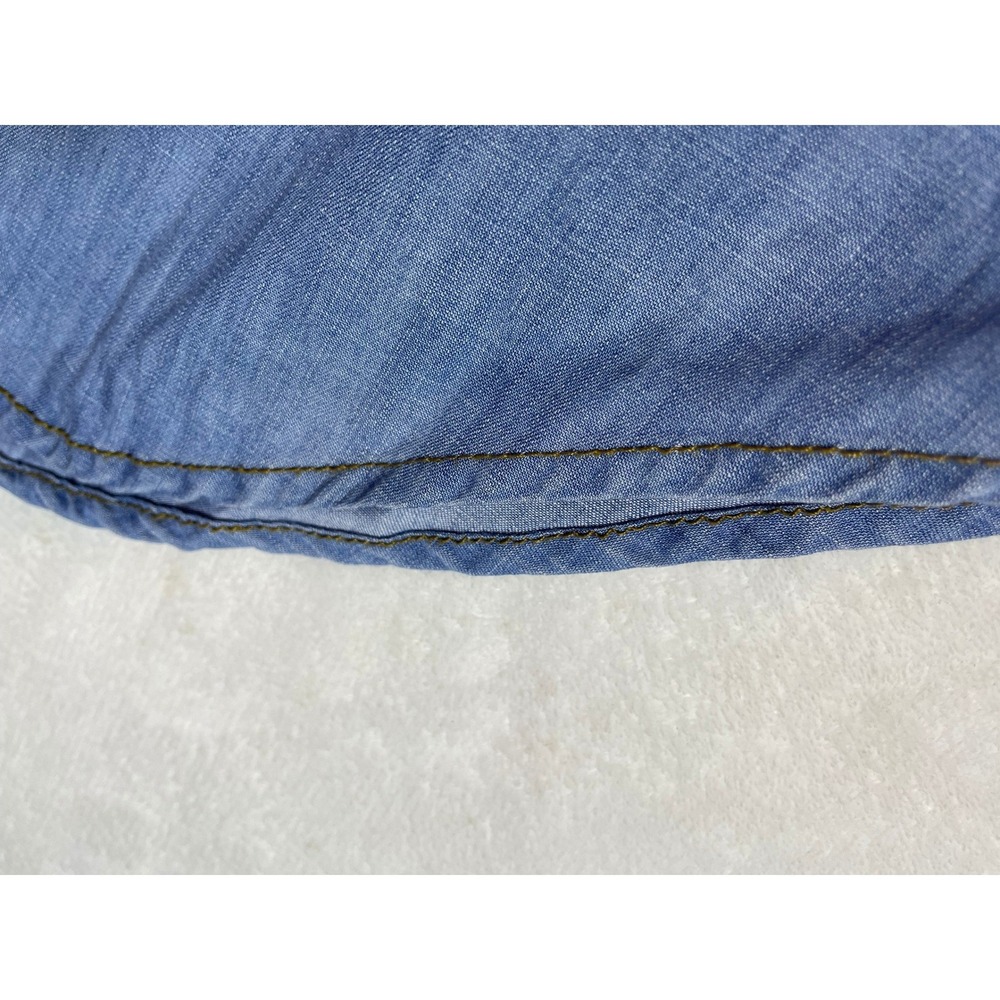 TWELVE by Ontwelfth lace up tunic shirt women's size L blue chambray long sleeve - Picture 13 of 15